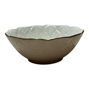 Lenox Greenfield Bon Bon Nut Candy Dish Gold Trim